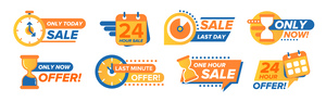 Sale countdown stickers set