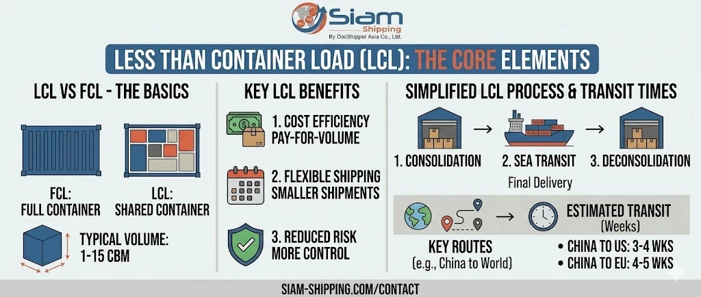 Less than container load (LCL) - the core elements